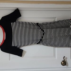 Lauren by Ralph Lauren Casual Midi Dress - Sheath Boatneck 3/4 Sleeve